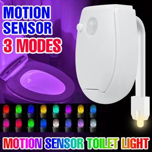 RGB LED 변기 램프 PIR 스마트 모션 센서 야간 조명 AAA 배터리 구동 화장실 욕실 WC 변기 시트 백라이트