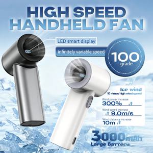 100단계 속도 조절 휴대용 선풍기 |   충전식 3000mAh 배터리, 현대적이고 미니멀한 디자인의 휴대용 미니 선풍기