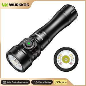 Wurkkos DL08 전문 다이빙 손전등 3600 루멘 충전식 손전등 회전식 자석 스위치 IP68 방수