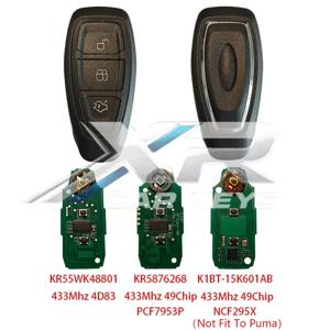 KR55WK48801 KR5876268 K1BT-15K601AB 포드 쿠가 피에스타 포커스 그랜드 C-Max용 스마트 리모컨 자동차 키 433Mhz 4D83 ID49 키리스 고