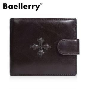 Baellerry 럭셔리 남성용 짧은 지갑 빈티지 로고 프린트 지퍼 카드 홀더(코인 포켓 포함) 남성용 지갑
