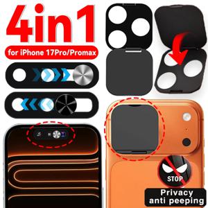 4in1 웹캠 프라이버시 케이스, 엿보기 방지 폰 렌즈 커버, 초슬림 카메라 슬라이드 보호 쉴드 (아이폰 17 에어/17 프로 맥스용)