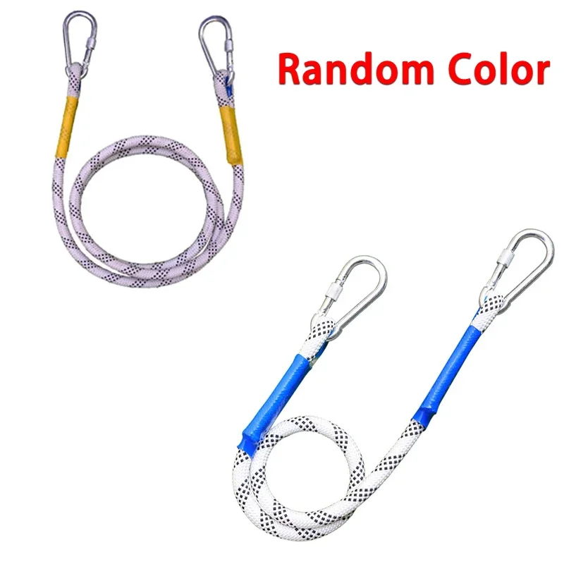 1/2/3/5M, 14mm, 16mm, 카라비너, 야외용 안전 탄성 파라슈트 로프, 암벽 등반용 로프, 고공 작업용 나일론 로프