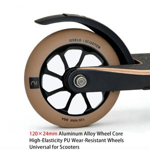 120mm×24mm 프로 스쿠터 휠 알루미늄 코어 PU 휠 8mm 베어링 (스턴트/전동/킥 스쿠터용)