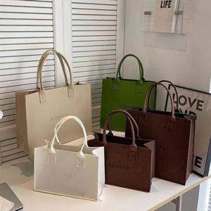 1Pcs 캐주얼 대용량 펠트 숄더 백 여행 S/M/L 메신저 백 솔리드 컬러 심플 크로스 바디 핸드백 여성
