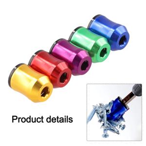 1/5pcs 3-in-1 스크루드라이버 헤드 마그네틱 스크류 링 알루미늄 합금 6.35mm 섕크 스크류 비트 마그네틱 마그네타이저
