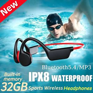 골전도 헤드셋 IPX8 MP3 32GB 블루투스 5.3 무선 수영 헤드셋 마이크 내장 방수 운동 피트니스 2026