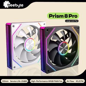 LDPCSJ 프리즘 7 PRO ARGB PC 케이스 팬 120mm 인피니티 미러 디자인 마더보드 라이트닝 싱크 4PIN PWM CPU 쿨러 팬