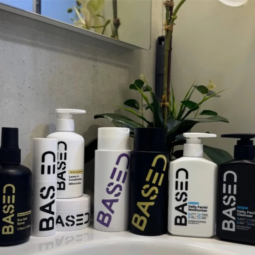 베이스드 남성용 씨솔트 스프레이/매트 쉐이핑 클레이/샌달우드 컨디셔너/아이 세럼 헤어 스타일링 (자연스러운 볼륨과 텍스처드 헤어스타일용)
