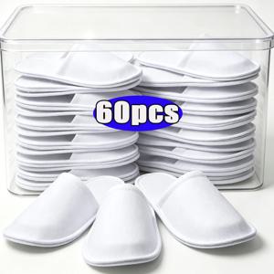2/30pairs 2026 화이트 호텔 슬리퍼 남녀공용 일회용 슬리퍼 홈 게스트용 미끄럼 방지 욕실 스파 슬리퍼 남성 여성용 신발