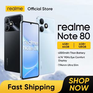 [재고 있음] realme Note 80 스마트폰 6300mAh 배터리 15W 충전 6.74인치 90Hz 디스플레이 7.94mm 초슬림 강력한 옥타코어 칩셋