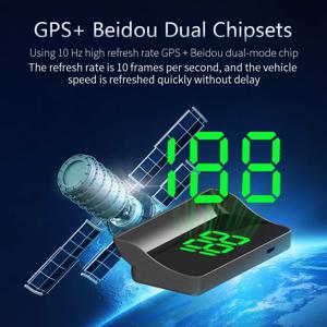 W1 디지털 속도계는 속도, GPS, KMH를 표시하는 대형 화면과 녹색 및 흰색 LED 디스플레이를 갖춘 자동차 HUD 플러그 앤 플레이 기능을 제공합니다.