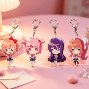 인기 게임 DDLC 사요리 나츠키 유리 모니카 주변기기 아크릴 키체인 Q 버전 귀여운 축제 선물 배낭 액세서리