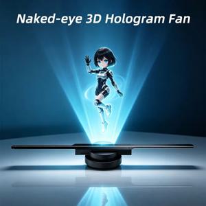 광고 로고 표시용 육안 3D 홀로그램 프로젝터, 홀로그램 팬 회전 LED 디스플레이, WIFI 앱 원격 제어 지원