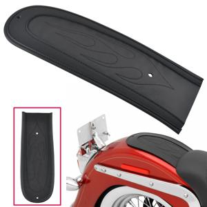 Harley Dyna Wide Glide Fat Bob Low Rider 2006-2017 용 블랙 리어 펜더 턱받이 커버 패드 불꽃 스티치 가죽