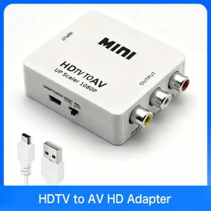 HDMI-AV RCA 변환 어댑터, 미니 박스형, RCA AV CVSB LR 비디오 컴포지트 AV 스케일러 변환기, PC, HDTV, 프로젝터용