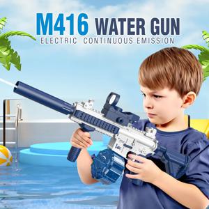 M416 물총 완전 자동 슈팅 장난감 여름 M416 물총 전투 해변 야외 엔터테인먼트 어린이 및 성인 장난감