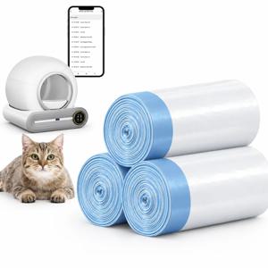 TONEPIE 자동 청소 고양이 화장실용 쓰레기봉투, 간편한 청소를 위한 풀앤타이 봉투 470x450mm 배변봉투 고양이 용품