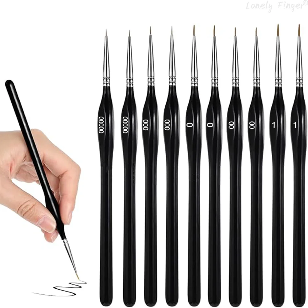 10/11 PCS 파인 브러쉬, 5가지 크기 마이크로 디테일 브러쉬, 아크릴 아티스트 브러쉬 세트, 수채화, 오일용 숫자 브러쉬로 페인트