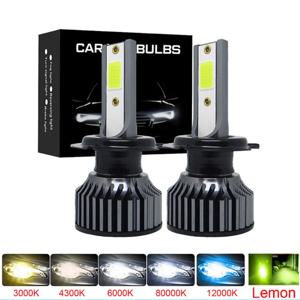2개 LED 자동차 헤드라이트 H4 H7 H1 LED H11 H8 H9 H27 881 블루 6000K 레몬 그린 자동차 안개등 H3 9005 HB3 9006 12V LED 전구
