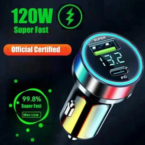 2포트 120W 초고속 USB 차량용 충전기 (스마트폰용) 퀵차지 어댑터 (휴대폰용)