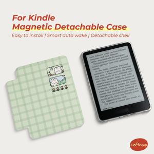 Kindle 11th Colosoft Paperwhite 12th 11th 10th 7th용 Twosheep 슈트 자기 분리형 투명 백 자동 웨이크 슬립 귀여운 스타일