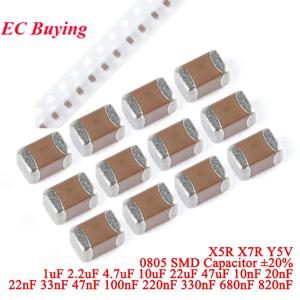 100개/50개 0805 SMD 커패시터 ±20% X5R X7R Y5V 1uF 2.2uF 4.7uF 10uF 22uF 47uF 10nF 20nF 22nF 33nF 47nF 100nF 220nF 330nF 680nF