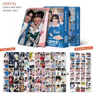 60개 태국 스타 아우아우세이브 CP 로모 카드 + 32개 스티커 세트 HD 아이돌 포토 카드 태국 드라마 팬들을 위한 완벽한 선물