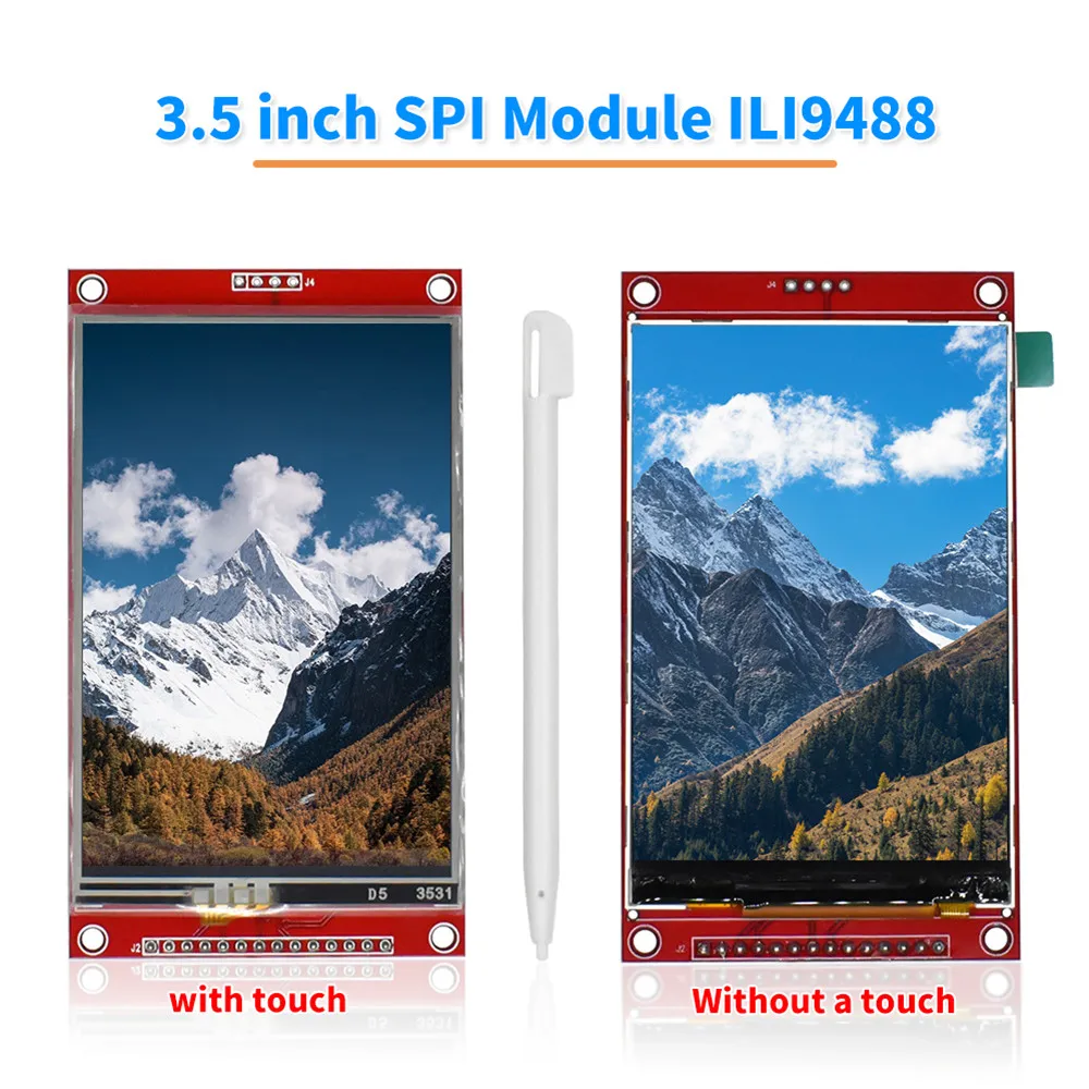 터치 패널 포함 TFT LCD 모듈, ILI9488 드라이버, 320x480 SPI 포트, 직렬 인터페이스 (9 IO), Touch ic XPT2046, ard stm32 용, 3.5 인치
