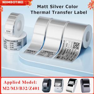 NIIMBOT M2/M3/B32/Z401 무광 실버 열전사 라벨 인증서 전기 장비 명판 스티커