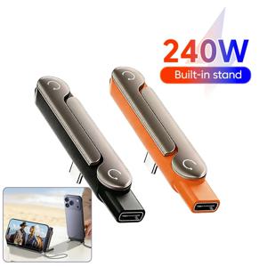 240W 타입 C 어댑터 고속 충전 90 °   엘보 브래킷 어댑터 타입-C 남성-USB-C 여성 변환 컨버터 (아이폰 17, 16, 15, 삼성용)