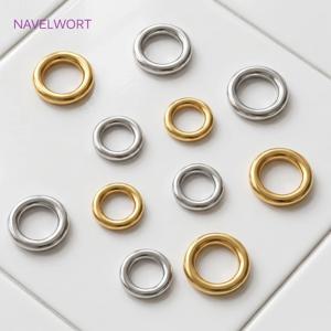 4/5mm 18K 금도금 황동 원형 링, 부드러운 연결 링, 쥬얼리용, DIY 쥬얼리 제작 액세서리, 점프 링