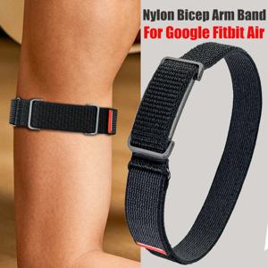 Google Fitbit Air용 나일론 암 스트랩 Google Fitbit Air용 금속 케이스가 있는 부드럽고 통기성이 뛰어난 조절 가능한 이두근 밴드
