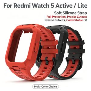 Xiaomi Redmi Watch 5 Active/Lite용 케이스+스트랩 Redmi Watch 5 Active/Lite용 올라운드 보호 범퍼 커버 쉘 스트랩