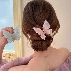 페어리 버터플라이 헤어 클로 아세테이트 크랩 헤어핀 여름 스윗 프린세스 샤크 클립 코일 헤어핀 헤어 악세사리 프렌치 레트로