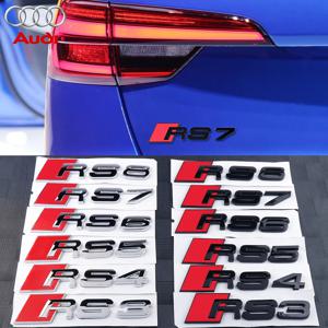 1PCS 자동차 ABS RS3 RS4 RS5 RS6 RS7 RS8 엠블럼 바디 테일 트렁크 장식 스티커 (아우디 A3 8P 8V A4 B6 B7 A6 C5 C7 A5 Q3 Q5 Q7 S 용)