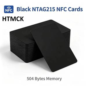 HTMCK 5-10개 NTAG215 블랭크 NFC 카드 PVC 태그 NFC215 블랙 카드 13.56Mhz TagMo 방수 RFID NFC 폰 504바이트