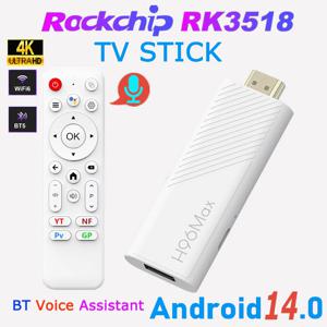 H96 Max RK3518 안드로이드14.0 TV 스틱 쿼드 코어 4K Wifi6 BT5.4 BT 음성 어시스턴트 리모컨 2GB 16GB 스마트 TV 박스