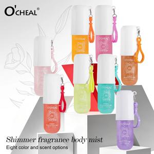 O'CHEAL 쉬머 프래그런스 바디 미스트 30ml, 오래 지속되는 상쾌한 향수 스프레이, 휴대용 반짝이는 향, 여성용 8가지 향