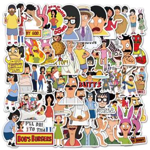 50Pcs 밥 버거 스티커 재미 있은 만화 애니메이션 스티커 장난감 Scraobook 냉장고 수하물 노트북 기타 자동차 자전거 데칼