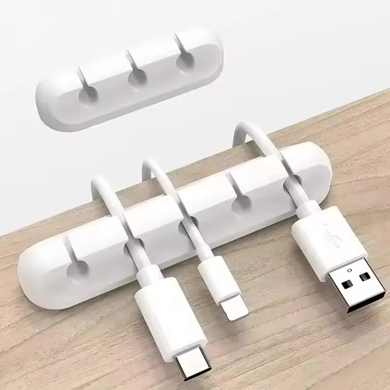 실리콘 USB 케이블 정리기 USB 충전 케이블 와인더 데스크탑 정리 클립 케이블 홀더 마우스 이어폰 액세서리용
