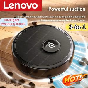 레노버 3-in-1 스마트 로봇 청소기, 6000Pa 강력 흡입력, 쓸기, 물걸레 청소 기능, USB 충전, 반려동물 털 및 딱딱한 바닥 청소에 적합
