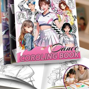 소녀들을 위한 K-Pop 컬러링북 귀여운 아이돌 캐릭터와 패션 의상 |     K-Pop 팬과 청소년을 위한 재미있는 컬러링 활동
