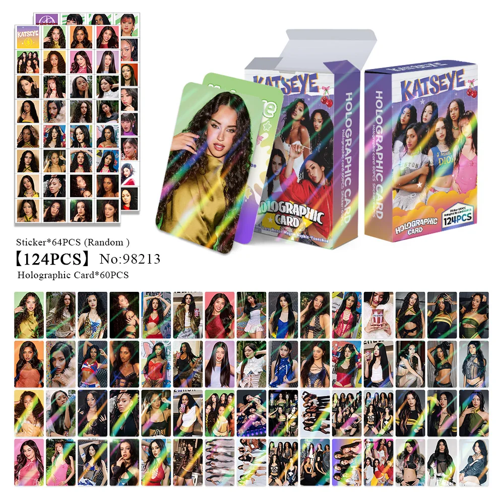 124pcs KATSEYE 새 앨범 포토카드 스티커 Kpop Merch Lomo 카드 세트 팬 컬렉션 카드 선물