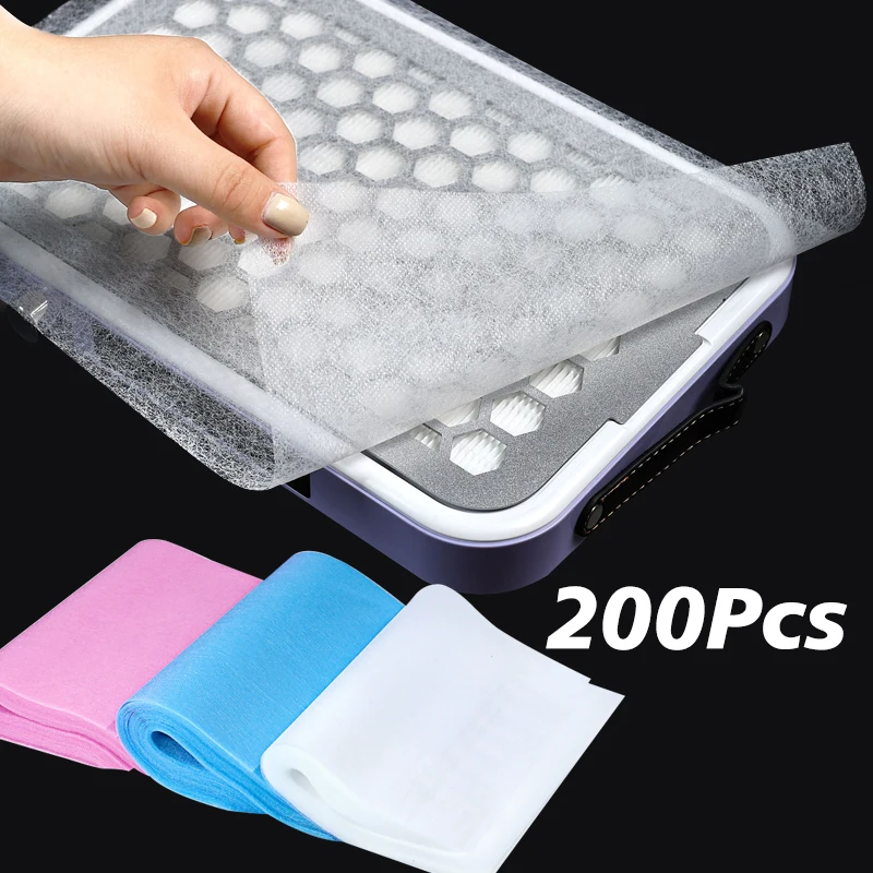 100/200Pcs 일회용 네일 아트 진공 먼지 수집기 부직포 필터 종이 매니큐어 기계 먼지 필터 종이 청소 도구