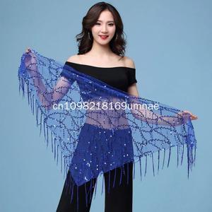 여성용 오리엔탈 벨리댄스 힙 스카프, 반짝이 장식 허리 체인, 술 장식, 삼각형 모양, 인도 전통 무용 의상 액세서리