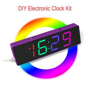 DIY 전자 시계 키트, LED 마이크로컨트롤러, 납땜 연습, 실습 훈련, 다채로운 RGB 시계 제작, 분리된 부품