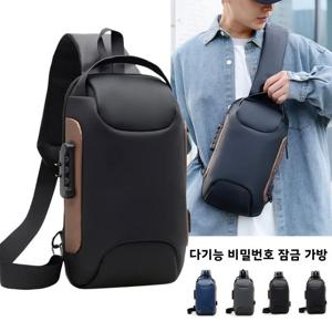 캐주얼 스포츠 남성용 가슴 가방 비밀번호 잠금 USB 도난 방지 휴대폰 크로스백 사이클링 및 레저용