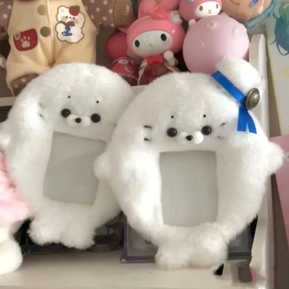 귀여운 포토카드 케이스 학생증 홀더 가방 키체인 여우 포토카드 케이스 만화 아이돌 사진 보호 커버