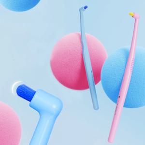 2팩 싱글 번들 치간 칫솔 세트, 부드러운 칫솔모와 다채로운 작은 칫솔 헤드 포함, 칫솔 번들 세트